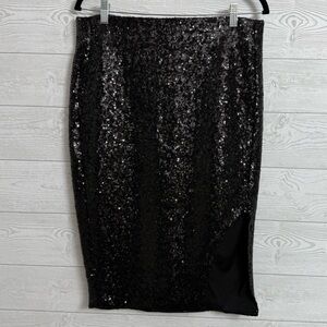Torrid Black Sequin Pencil Skirt